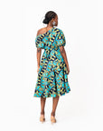 BADE African Print One-shoulder Midi Dress