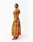 OTTI African print smocked body maxi dress