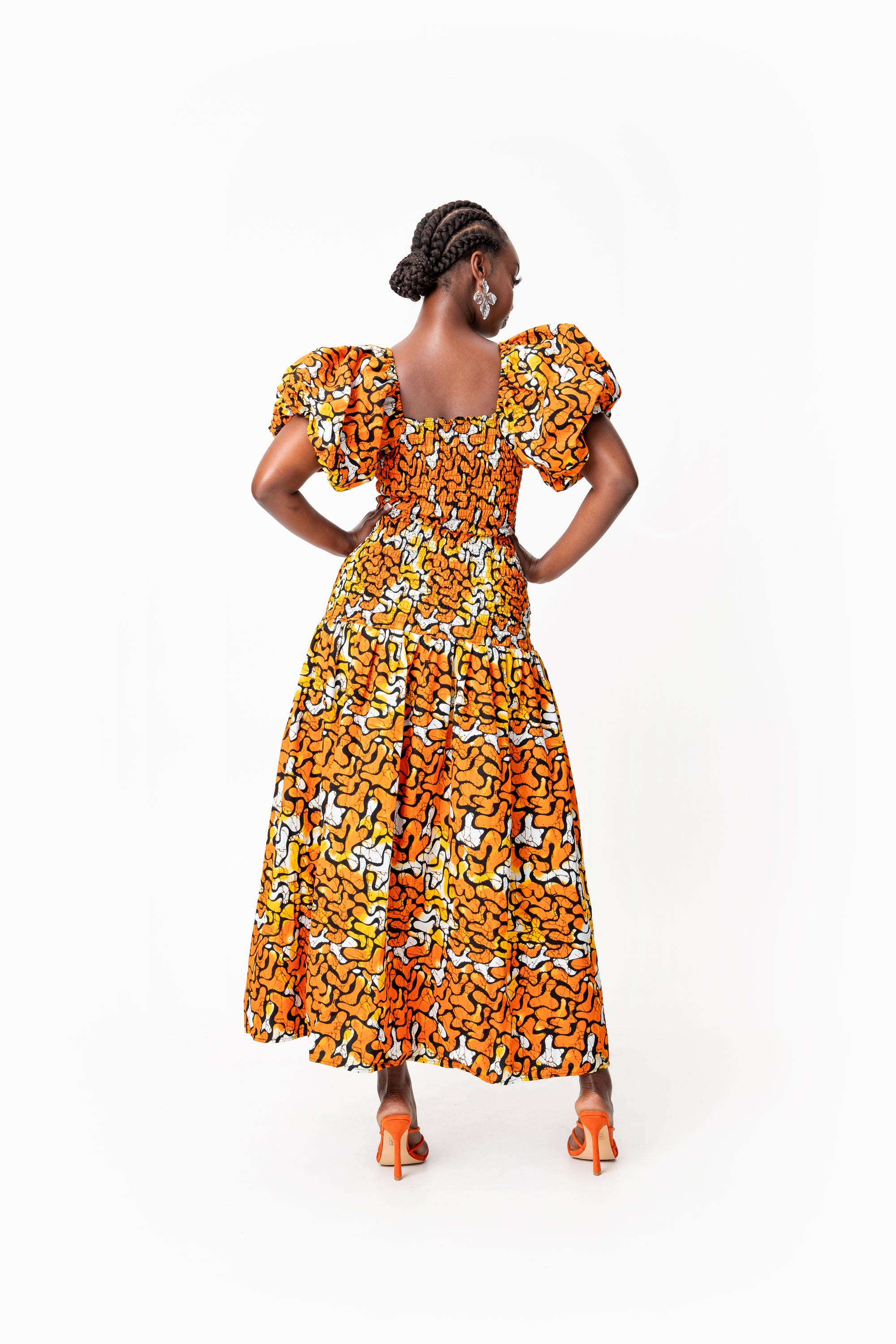 OTTI African print smocked body maxi dress