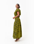 CHIMA African print smocked body maxi dress