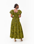 CHIMA African print smocked body maxi dress