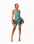 BADE African Print Corset Layered Mini Dress