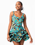 BADE African Print Corset Layered Mini Dress