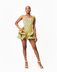 LILY African Print Corset Layered Mini Dress