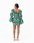 BADE African Print Off-shoulder Puffy Sleeve Mini Dress