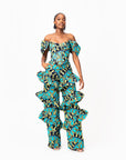 BADE African Print Ruffle high waist trousers (3 LENGTH)