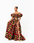 NAYA Smocked Puffy Sleeve African Print Crop Top