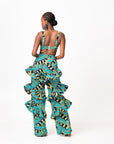 BADE African Print Ruffle high waist trousers (3 LENGTH)