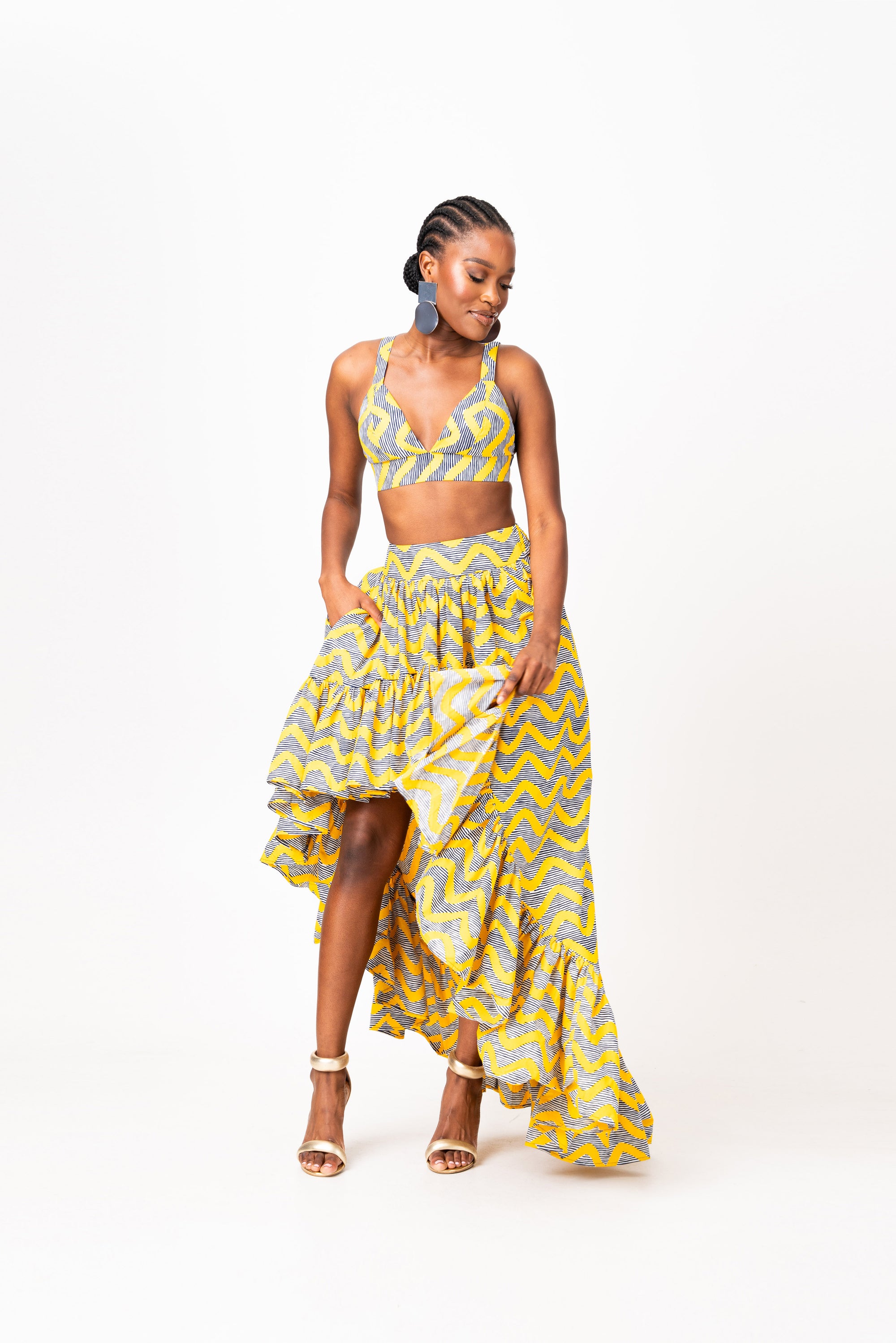 LILY African Print Hi-low Skirt