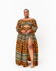 HANI African Print Long Sleeve Crop Top