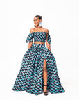 LINA Tiered African Print Maxi Skirt