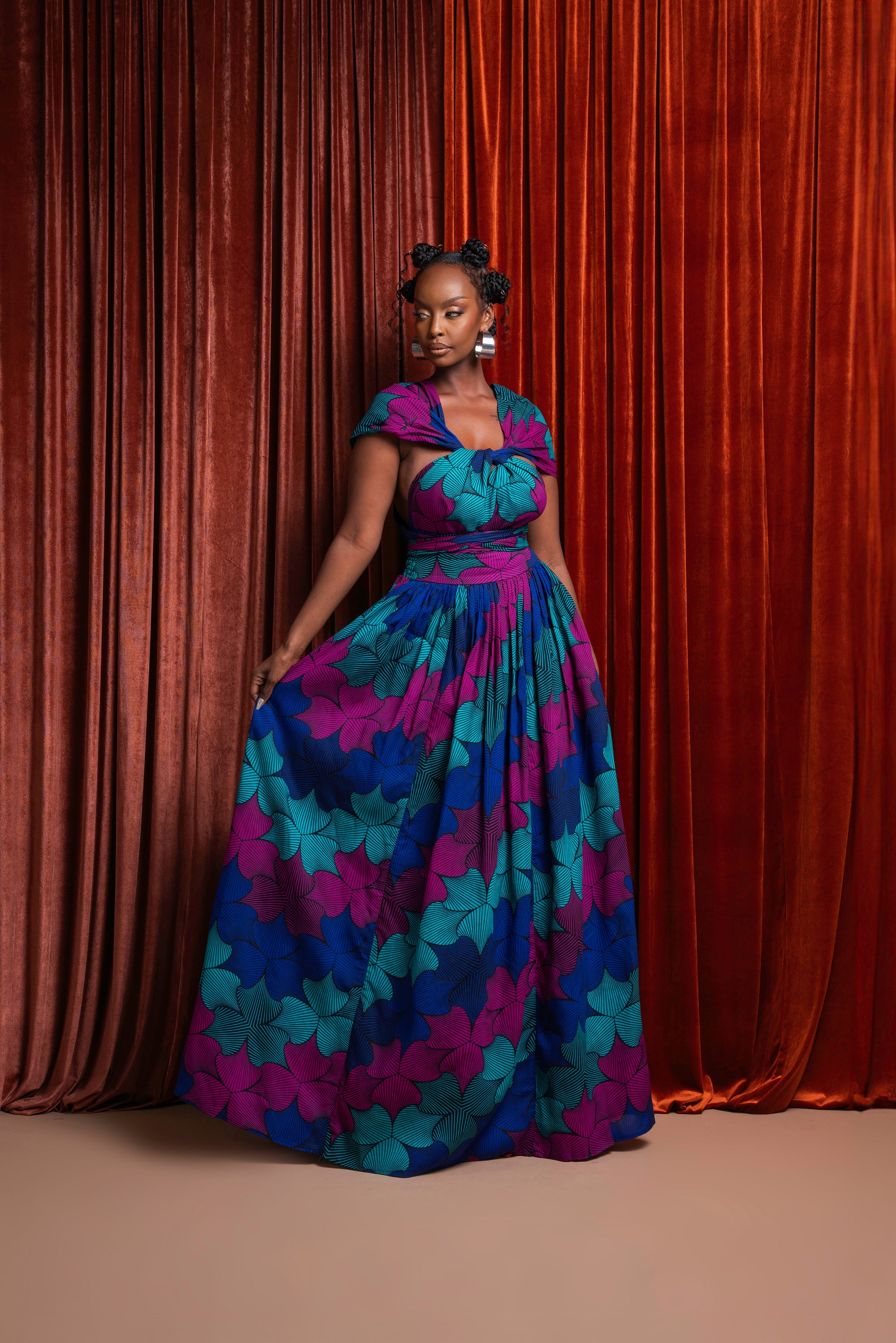 ZURI African print Maxi Infinity dress