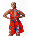 TALIA African Print Infinity Romper