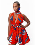 TALIA African Print Infinity Romper