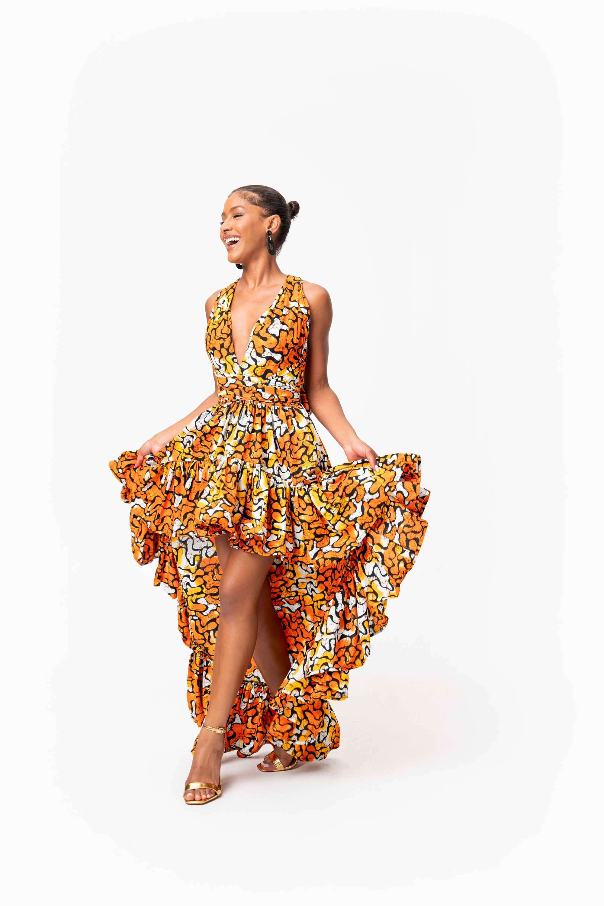 OTTI African Print Hi-low Infinity Dress