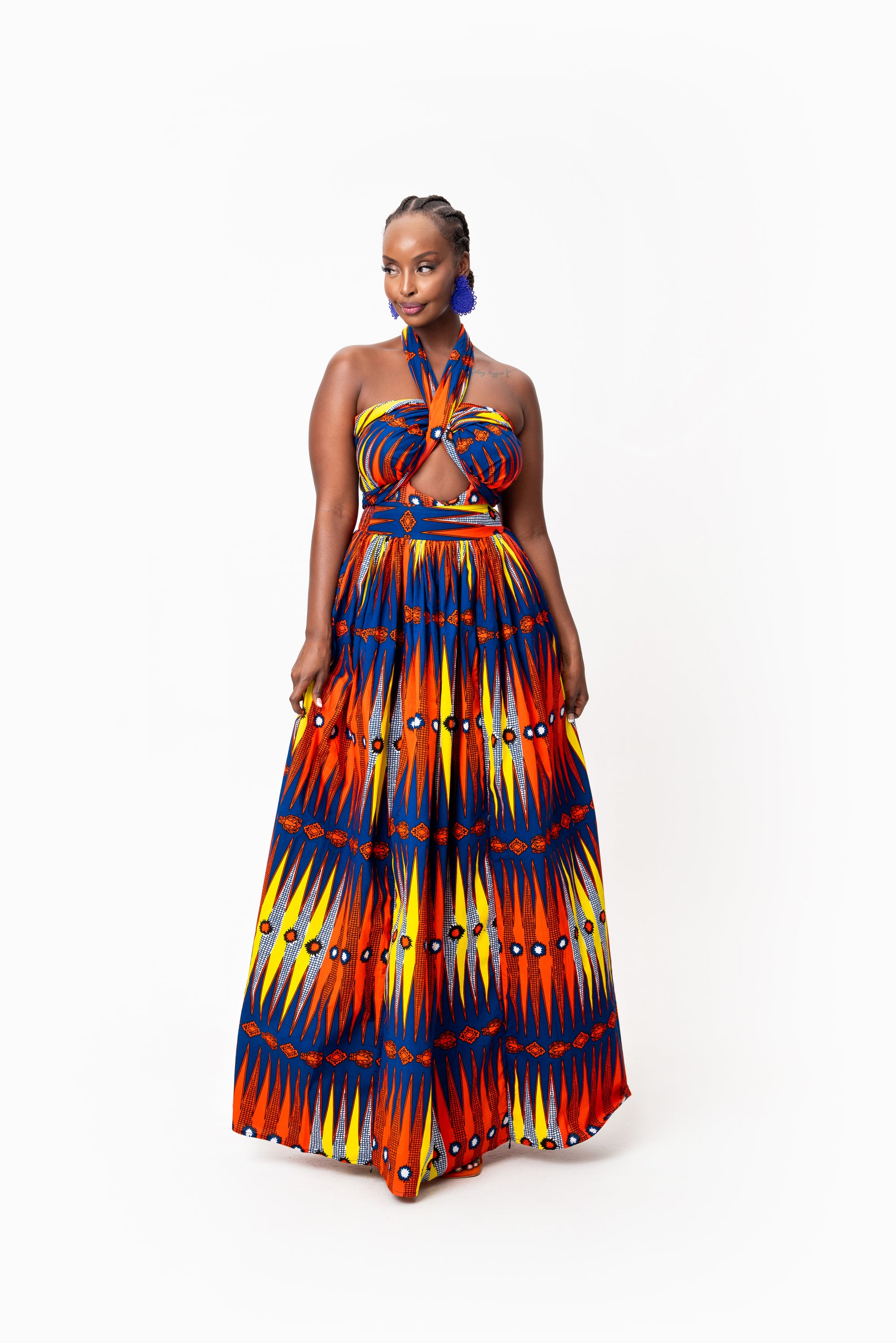 RONKE African print Maxi Infinity dress