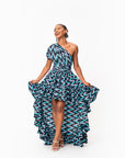 LINA African Print Hi-low Infinity Dress