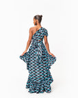 LINA African Print Hi-low Infinity Dress