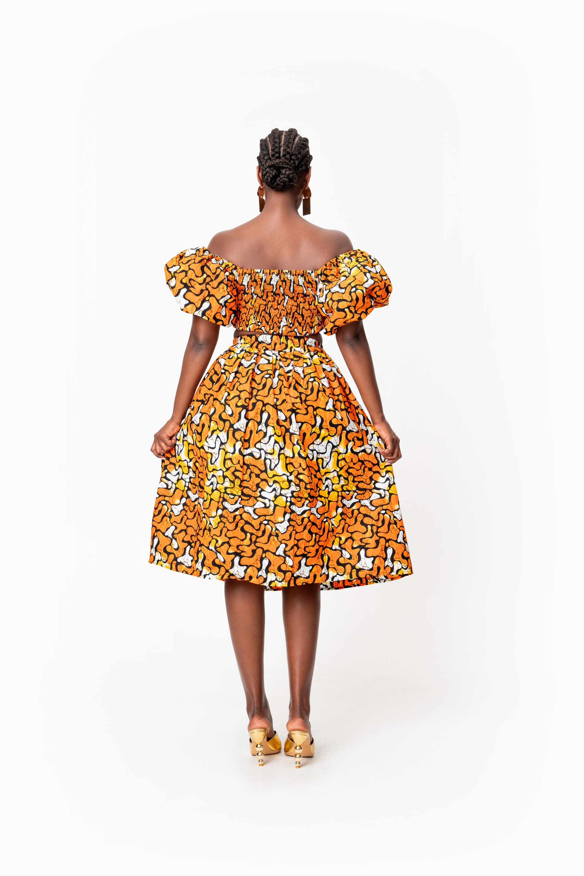 OTTI African Print Midi Skirt