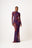 ENANG PURPLE LONG SLEEVE MAXI MESH DRESS